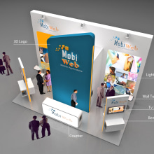 Diseño Stand Mobiweb (Mobile Word Congress). Un proyecto de Publicidad y 3D de Quique Cestrilli - 24.12.2014