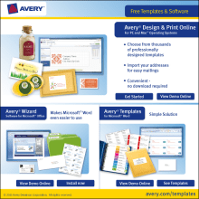 Software UI - Avery Free Templates & Software. UX / UI project by Samantha Martin Pearson - 01.31.2012