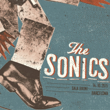The Sonics poster. Un proyecto de Diseño, Ilustración tradicional y Serigrafía de Münster Studio - 09.12.2015