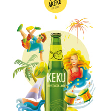 Proyecto final Keku (cerveza con limón). Ilustração tradicional projeto de María José Salva Rez - 12.12.2015