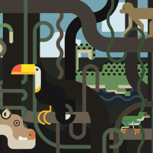 La jungla. Traditional illustration project by Oliver Añón Lema - 12.15.2015