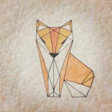 Geometric Fox. Ilustração tradicional projeto de Raquel Duart - 16.12.2015
