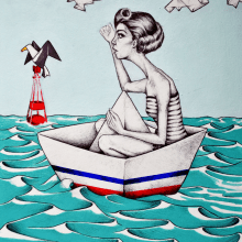 Life in a boat is much better. Traditional illustration, Fine Arts, Graphic Design, and Painting project by Ramiro Cavil - 12.18.2015