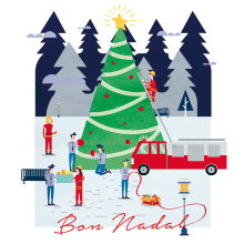Bon Nadal. Design, and Traditional illustration project by Jose Navarro - 12.25.2015