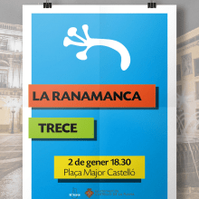 Cartel concierto /  LA RANAMANCA + TRECE A CASTELLÓ. Un proyecto de Diseño y Diseño gráfico de Miquel Andrés Sànchez - 02.01.2016