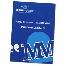 Poliza de seguro del automóvil Mutua Madrileña. Design editorial projeto de Ana Eva de la Cal Ledesma - 07.01.2006