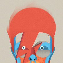 Bowie tribute. Design, Traditional illustration, and Character Design project by Casmic Lab - 12.31.2015
