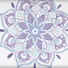 Mandala dibujado a mano sobre tela. Design, e Artes plásticas projeto de Saray - 14.01.2016