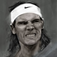 Rafael Nadal. Digital. Design, Traditional illustration, Character Design, Fine Arts, Graphic Design, Lighting Design, and Painting project by BORCH - 01.13.2016