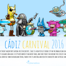 Carnaval de Cádiz. Ilustração tradicional, Direção de arte, e Design de personagens projeto de Daniel Dormido Fernández - 20.01.2016