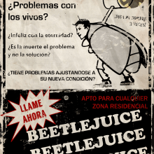 Beetlejuice Poster. Design, Ilustração tradicional, Cinema, Vídeo e TV, e Design gráfico projeto de MujerHombreLobo - 04.01.2016