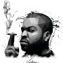 Ilustración Ice cube. Design, Traditional illustration, Fine Arts, Graphic Design, and Painting project by Miguel Angel Lallana Figueroa - 01.23.2016