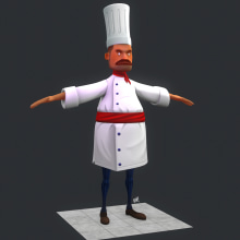 Chef Low Poly. 3D, and Character Design project by gesiOH - 01.27.2016