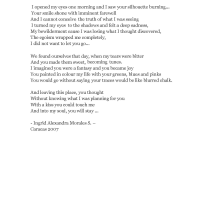 The unwanted goodbye (poem). Escrita projeto de Ingrid A Morales S - 11.06.2007