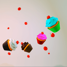 Cup cakes colors. 3D project by Carlos Rodriguez Smith - 02.03.2016