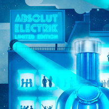 Absolut Electrik. Design, Traditional illustration, Art Direction, and Graphic Design project by marta kraft - 11.03.2015