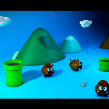 Goomba 3d. Design, Traditional illustration, Photograph, 3D, Character Design, Fine Arts, and Graphic Design project by Carlos Rodriguez Smith - 02.10.2016