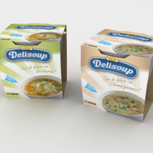 Delisoup: Branding y Packaging. Un proyecto de 3D, Br, ing e Identidad, Diseño gráfico, Packaging y Diseño de producto de Gabriel Delfino - 31.07.2009