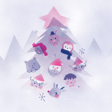 Postal de Navidad. Traditional illustration project by Laura Gómez - 12.23.2015
