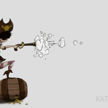 Pirata. Ilustração tradicional projeto de Katy Sánchez - 22.02.2016