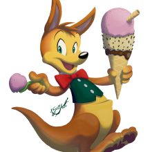 Ice-cream Kangaroo. Character Design project by Erio Gallart - 02.23.2016
