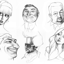 Random faces. Design, Ilustração tradicional, Design de personagens, e Artes plásticas projeto de Carlos Gollán - 26.02.2016