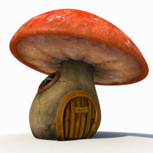 Casa hongo 3D (mushroom house). Un proyecto de 3D de Selmi - 06.03.2016