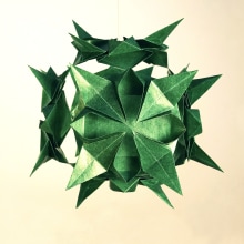 Kusudama verde - Fotografía de Producto. Fotografia, e Artesanato projeto de Glòria López Llebot - 06.03.2016