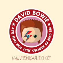 Homenaje a David Bowie. Design, and Traditional illustration project by Veronica Almech - 03.06.2016