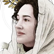 Portrait Lola Montejano 2 (La Dame de l'Automne). Un proyecto de Ilustración tradicional de deuxcorbeaux - 14.03.2016