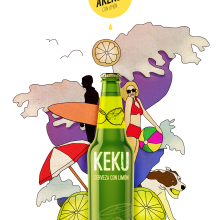 Cerveza Keku - stefano zanvit. Traditional illustration project by Stefano Zanvit - 03.15.2016