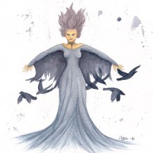 Madame crow. Ilustração tradicional, Design de personagens, Artes plásticas, e Pintura projeto de Olga - 16.03.2016