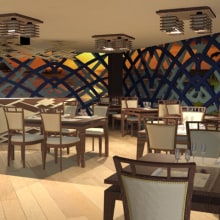 Restaurant ocean lounge. Interior Design project by Andreina Teixeira - 03.22.2016