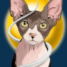 Ilustración "Gato Egipcio". Un proyecto de Ilustración tradicional de Esteban Belvís - 25.03.2016