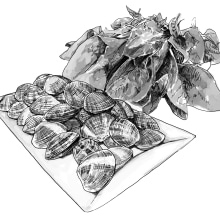 Ilustraciones gastronómicas. Ilustração tradicional, e Design editorial projeto de Manu Díez - 25.03.2016