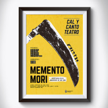 Cartel, obra de teatro "Memento Mori". Un proyecto de Diseño gráfico de Sara Barreiro - 26.03.2016
