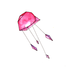 Jellyfish - serigrafía. Ilustração tradicional projeto de Raquel Duart - 28.03.2016