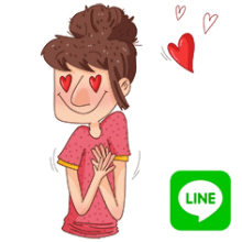 Stickers promocionales LINE. Ilustração tradicional, Design de personagens, e Comic projeto de Ariadna Reyes - 31.08.2015