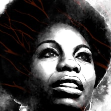 Yorokobu // Rock´n´Draw / Nina Simone. Traditional illustration, and Music project by Oscar Giménez - 03.29.2016