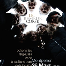 Cartel grupo vocal Le Remède de Fortune, conciertos de polifonía corsa. Graphic Design project by Manu Díez - 03.25.2009