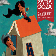 Feria del Libro de Zaragoza 2016. Design, and Traditional illustration project by Miguel Cerro - 04.01.2016