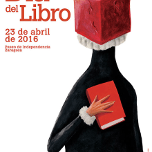 Cartel Día del Libro 2016, Zaragoza.. Design, and Traditional illustration project by Miguel Cerro - 04.01.2016