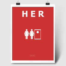 Cartel minimalista para la película HER. Un proyecto de Publicidad, Cine, vídeo, televisión y Diseño gráfico de Alejandro lopez - 04.04.2016