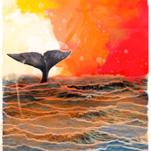 Day and night whale. Design, and Collage project by Diana Armisén Gracía-Santamarina - 04.04.2016