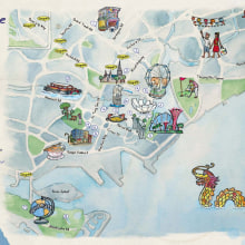 Mapas Desigual: Singapur y Milán. Design, and Traditional illustration project by Jaume Montserrat - 04.07.2015