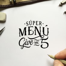 Súper Menú Give Me 5 for KFC. Design, Art Direction, Graphic Design, T, pograph, and Calligraph project by Jose Gil Quílez - 04.11.2016