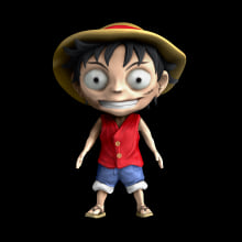 Practice chibi en T, luffy OnePiece. 3D, Animation, Character Design, and Comic project by Toni Rubio Gutierrez - 01.25.2016
