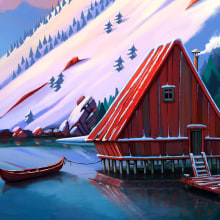 cabin lake. Animation project by eduardo berazaluce - 04.22.2016