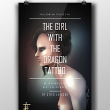 The Girl with the Dragon Tatto. Traditional illustration, and Graphic Design project by Javier Alamo Carmona - 04.24.2016