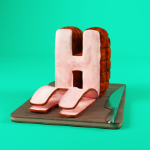 Food Alphabet (36daysoftype). 3D, Art Direction, T, and pograph project by CESS Studio - 04.24.2016